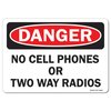 Signmission OSHA Decal, No Cell Phones or Two Way Radios, 5in X 3.5in Decal, 10PK, 3.5" W, 5" L, Landscape, PK10 OS-DS-D-35-L-19441-10PK